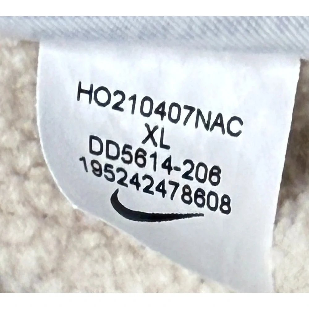 Nike Sportswear Women's Double Swoosh‎ Beige Curve Plush Fleece Pants Size XL